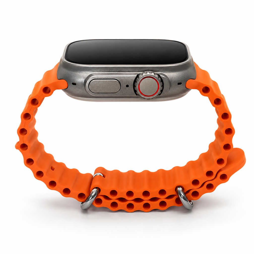WATCH ULTRA Cellular Android Smartwatch with 5G SIM, Wi-Fi & AMOLED Display – Orange Strap