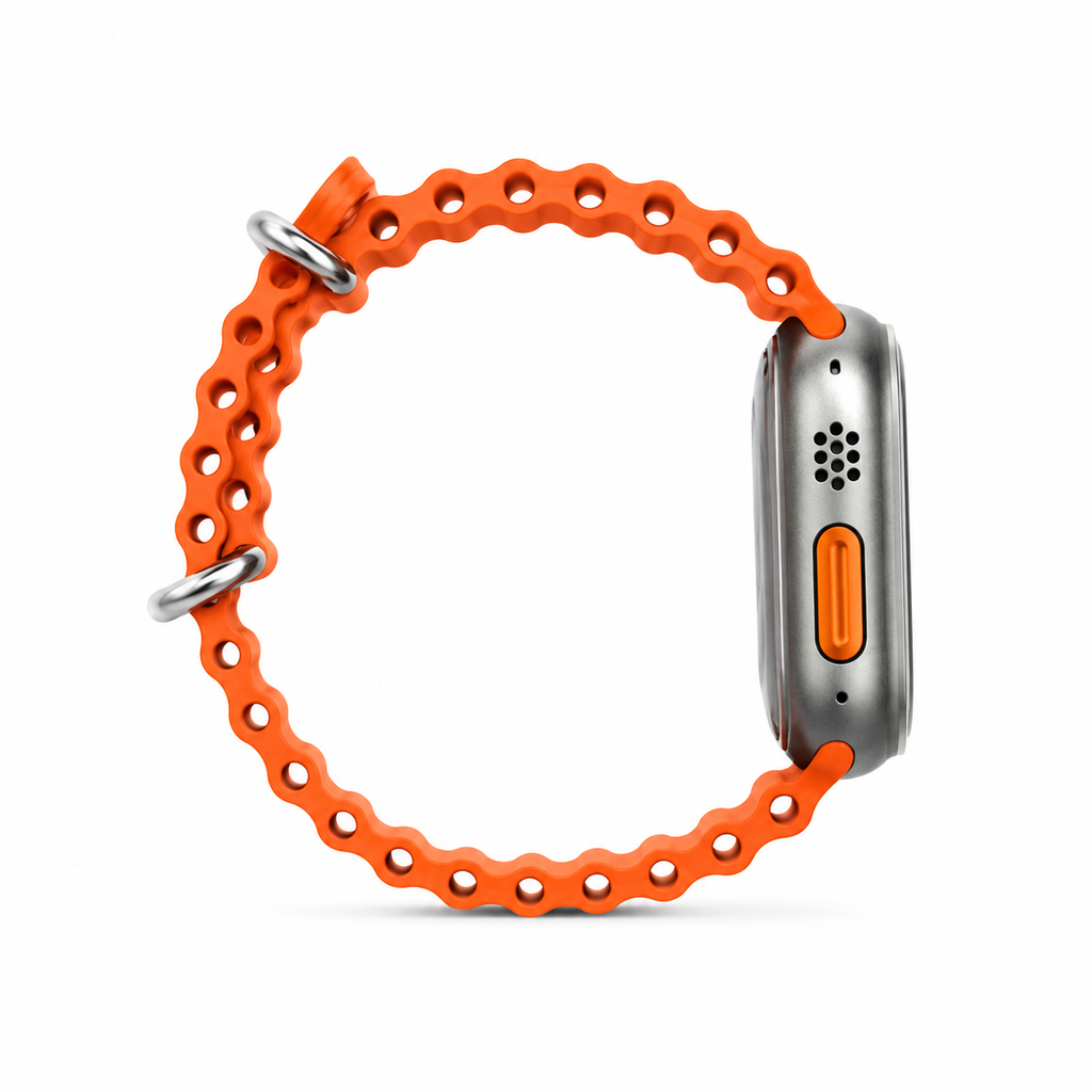 WATCH ULTRA Cellular Android Smartwatch with 5G SIM, Wi-Fi & AMOLED Display – Orange Strap
