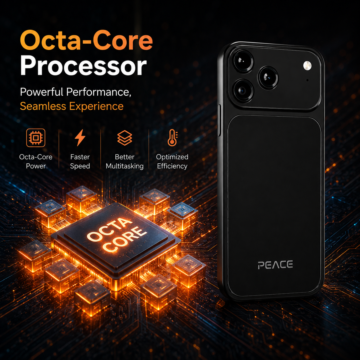 PEACE Mini Smartphone | 8GB RAM + 128GB Storage | Octa-Core Processor | 4G Dual SIM | 5MP Front + 8MP Rear Camera