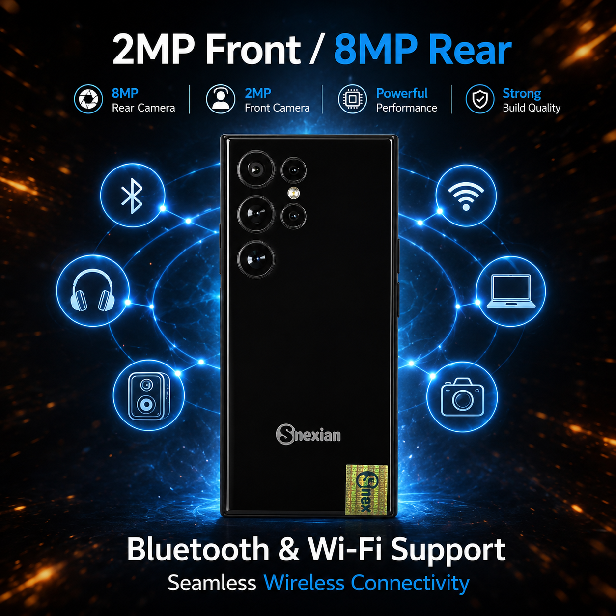 MRG Snexian Bold T440 Mini Smartphone | 3GB RAM + 16GB Storage | 4G Dual SIM | WiFi & Bluetooth | Compact Android Phone