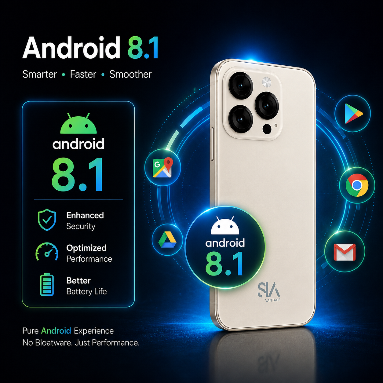 SIA Vantage Pro 5 4G Mini Smartphone | 3” Display | Android 8.1 | 2GB RAM + 16GB Storage | Dual SIM 4G | Compact Pocket Phone