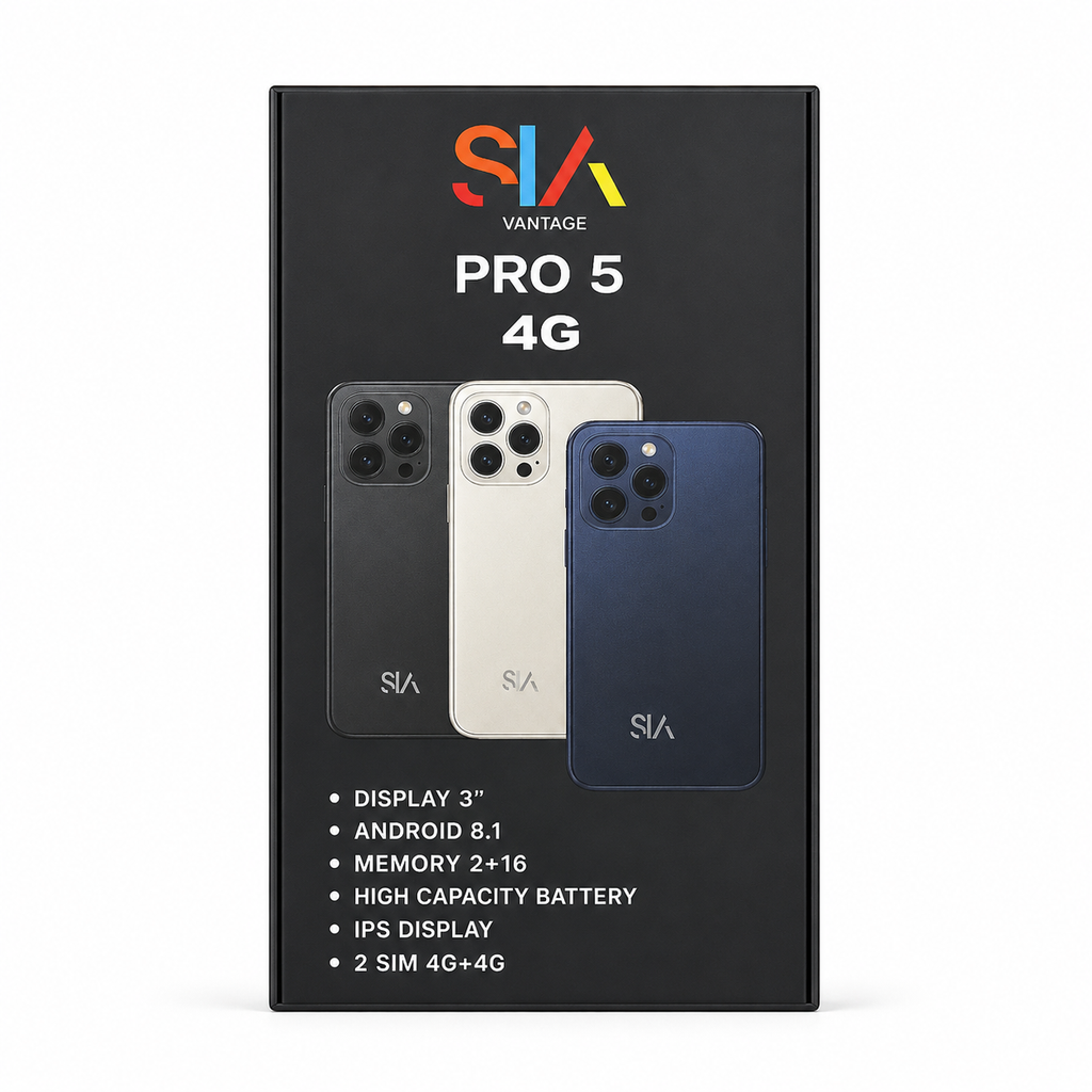 SIA Vantage Pro 5 4G Mini Smartphone | 3” Display | Android 8.1 | 2GB RAM + 16GB Storage | Dual SIM 4G | Compact Pocket Phone
