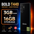 MRG Snexian Bold T440 Mini Smartphone | 3GB RAM + 16GB Storage | 4G Dual SIM | WiFi & Bluetooth | Compact Android Phone